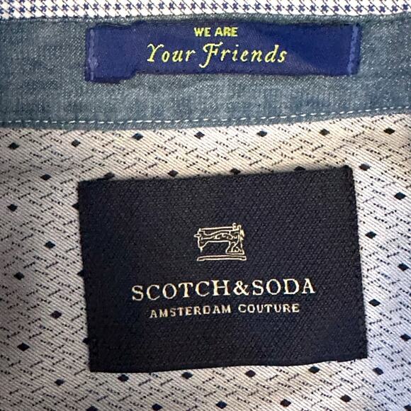 Scotch & Soda Shirt Mens Size XL Lt. Blue Button Up Pocket Long Sleeve - Picture 3 of 8